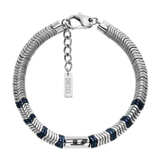 Diesel Accessoires, Heren, Grijs, ONE Size, Zilveren Volwassen Armband Stijlvol en veelzijdig