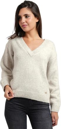 Guess V-hals Trui - Dames - V-hals truien - Beige - L - Wol - Truien & Vesten