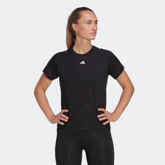 adidas T-Shirt ADIDAS PERFORMANCE AEROREADY TRAIN ESSENTIALS MINIMAL BRANDING, Damen, Gr. XL, schwarz, Obermaterial: 70% Polyester, 30% Viskose, clean, Rundh