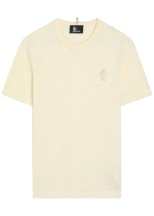 Moncler Logo-appliqu&eacute;d Cotton T-shirt - Ivory - XS (UK 8 / XS)