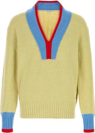 J.W.Anderson Truien & Vesten, Heren, Groen, M, Katoen, Jumper met contrasterende bies