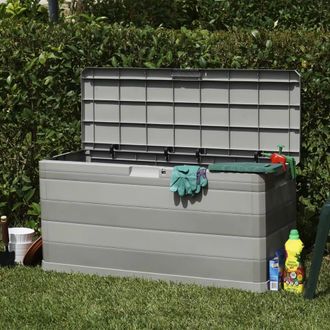 Berkfield Home Garden Storage Box Grey 117x45x56 cm | Size: 117 x 45 x 56 cm