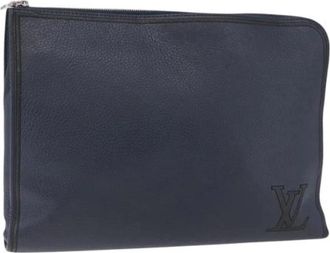 Louis Vuitton Tweedehands leren Louis Vuitton tassen - Dames - Vintage Clutch - Blauw - ONE Size - Vintage