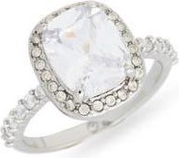 Nordstrom Rack Cushion Cut Cubic Zirconia Halo Ring in Clear- Silver at Nordstrom Rack, Size 8
