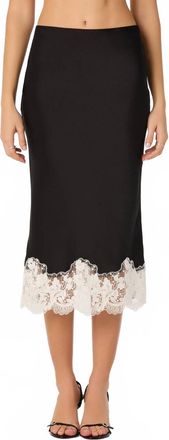Astr Shantal Lace Midi Skirt In Black White