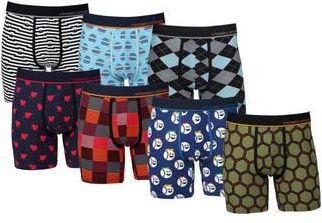 Unsimply Stitched 7-Pack Assorted Stretch Cotton Boxer Briefs in Black/Blue/Red Multi at Nordstrom Rack, Size Xx-Large