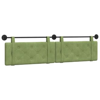 vidaXL Cabecero Colgante Verde Claro Terciopelo Vidaxl