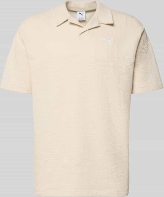 Puma Regular Fit T-Shirt mit Logo-Stitching in Offwhite, Gr&ouml;&szlig;e XXL