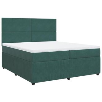 vidaXL Vidaxl - Cama Box Spring Con Colch&oacute;n Terciopelo Verde Oscuro 200x200 Cm