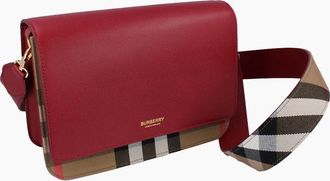 Burberry Womens Burberry Mackford Antique Red Crossbody Bag
