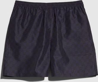 Gucci Printed Polyester Poplin Swim Shorts, Size 44 IT, Blue, Ready-to-wear