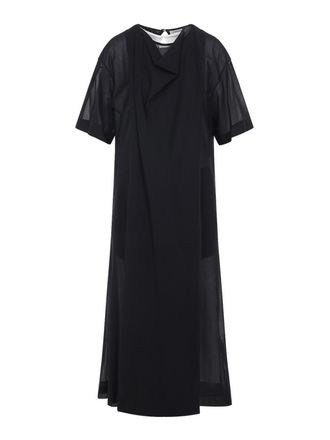 Carven Sheer Draped Midi Dress