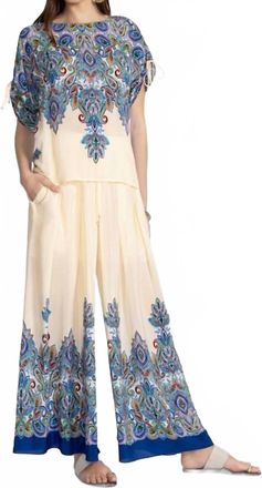 Johnny Was Pleated Wide Leg Pant In Ruta