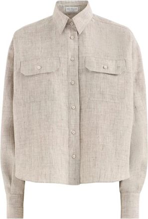 Brunello Cucinelli Camisa - Blouses & Shirts - Mujer - Beige - XS