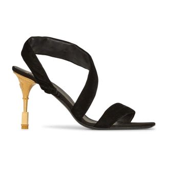 Balmain High Heel Sandals, female, Black, 5 UK, Suede Moneta sandals