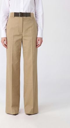 Tory Burch High-Waisted Wide-Leg Cotton Trousers with Concealed Fastening