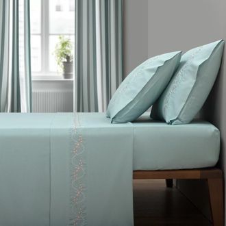 Casa da Laura S&aacute;banas 100% algod&oacute;n 200 hilos flores verde cama 90 1 almohada 45 x