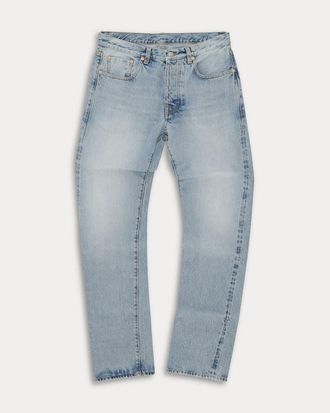 Fortela 965 John Japan Selvedge with Matte silver metal rivet Regular Fit Denim Pants in Dark Bleach Wash at Nordstrom, Size 30