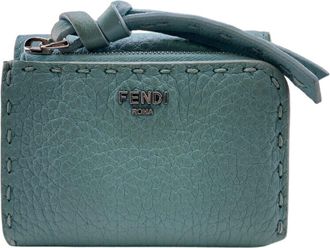 Fendi Blue Leather Wallet (Tri-Fold) (Pre-Owned)