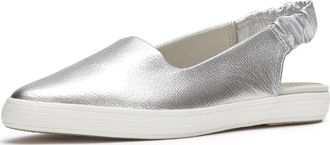 Keds Womens Point Slingback Fashion Sneaker, Silver Washed Metallic Suede, 5 UK