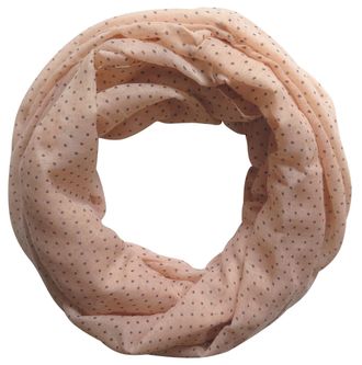Lina & Lily Polka Dot Print Womens Infinity Scarf Snood Lightweight (Peach)
