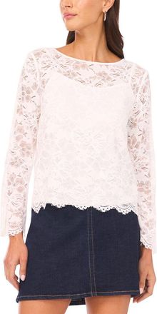 Vince Camuto Flare Sleeve Crop Blouse