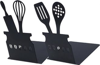 OEM Sujetalibros De Metal Negro, Juego De Sujetalibros De Escritorio Creativos (2 Piezas)