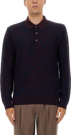 Etro Long-Sleeved Polo Shirt-Uomo