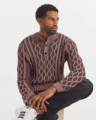 Joe Browns Button Neck Cable Jumper