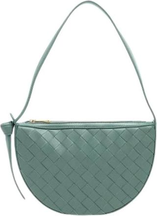 Bottega Veneta Pre-owned Shoulder Bags, female, Green, Size: ONE SIZE Pre-owned Leather Shoulder Bag