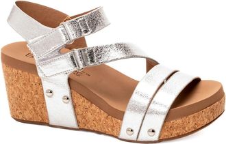 Corkys Footwear Womens Giggle Wedge Sandal In Silver