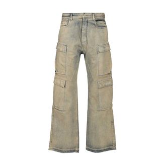 Rick Owens Double Cargo Jeans - male - Rick Owens - Wide Jeans - Blue - W32 - Jeans