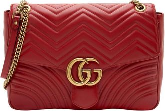 Gucci Matelass&eacute; Gg Marmont Xl Flap Bag (Authentic Pre-Loved)