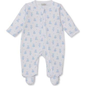 Kissy Kissy Print Pima Cotton Footie in Light Blue at Nordstrom, Size Newborn