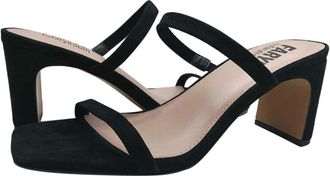 Farylrobin FARYL by Farylrobin Analisa Sandals Womens Black Suede Slip On Block Heel KHD863