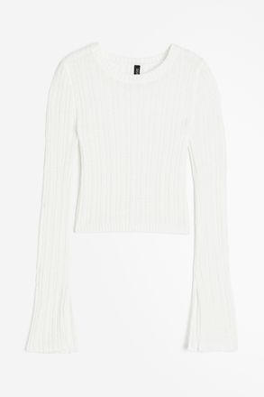H&M Gerippter Pullover - White