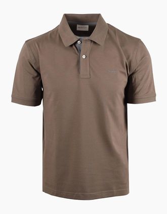 GANT Mens GANT CONTRAST POLO SHIRT FADED TAUPE - Size: 42