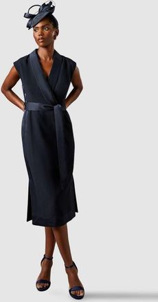 Coast Tux Satin Midi Dress in Navy at Nordstrom, Size 14