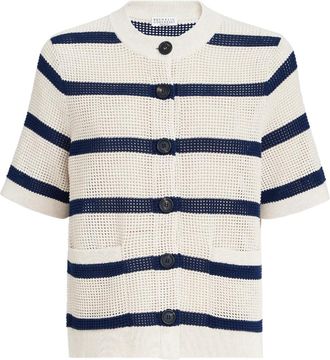 Brunello Cucinelli Gestreept vest met korte mouwen - Beige