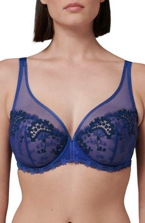 Simone P&eacute;r&egrave;le Wish Underwire Plunge Bra in Electric Blue at Nordstrom, Size 38E