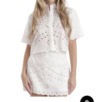 Karina Grimaldi Elin Embroidered Top In White