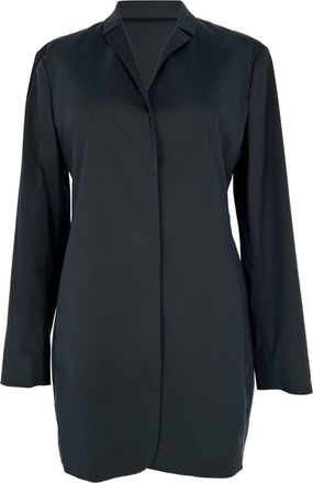 Jil Sander Hidden-Buttoned Blazer in Black Cotton