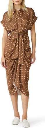 Steve Madden Tori Polka Dot Shirtdress in Toffee/Antique White at Nordstrom, Size 12