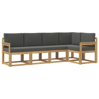 vidaXL Conjunto De Sof&aacute;s De Exterior 5 Pcs Blanco Y Antracita Vidaxl