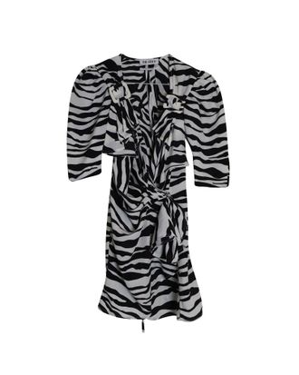 The Attico Zebra-Print Mini Dress in Multicolor Polyester