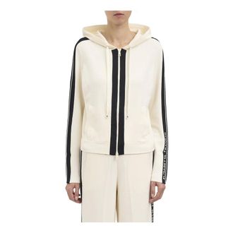 Elisabetta Franchi Felpa bicolore in maglia con logo - Sweatshirts & Hoodies - Mujer - Beige - XS