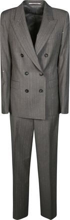 Tagliatore Pinstriped Sequined Tailored Suit