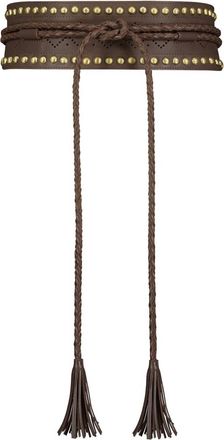 Figue Studded Wrap Belt In Dahlia Dark Brown