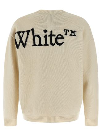 Off-white Logo-Embroidered Wool Sweater - Beige