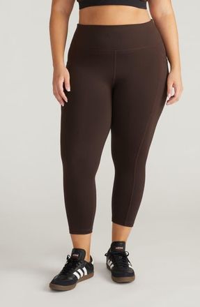 Universal Standard Next to Naked Crop Pocket Leggings in Darkest Brown at Nordstrom, Size Xl